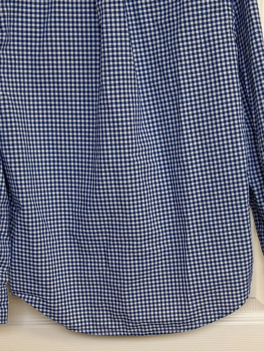 Ralph Lauren Boys M Cotton Poplin Shirt Blue White Gingham Button Down Preppy